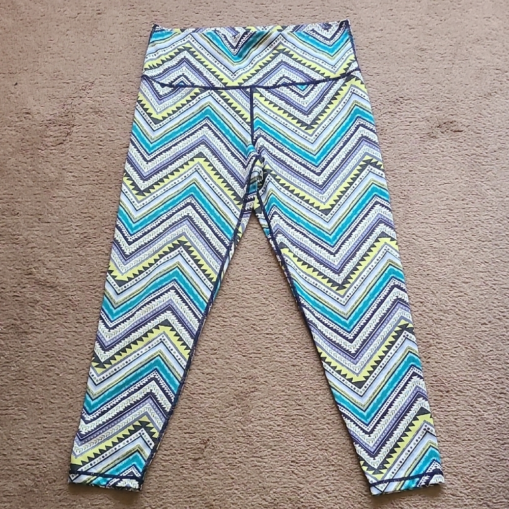 Aerie Chevron Leggings in Blue and Green